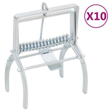 Gossi capcane pentru cartite, 10 buc., argintiu, otel galvanizat