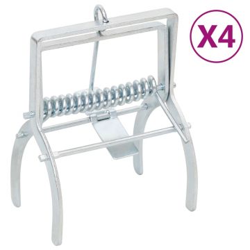 Gossi capcane pentru cartite, 4 buc., argintiu, otel galvanizat