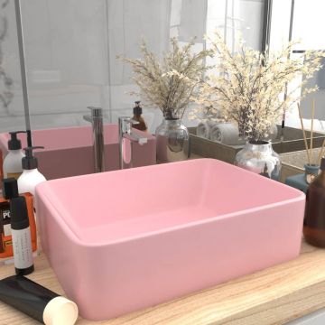 Gossi chiuveta de baie lux, roz mat, 41 x 30 x 12 cm, ceramica
