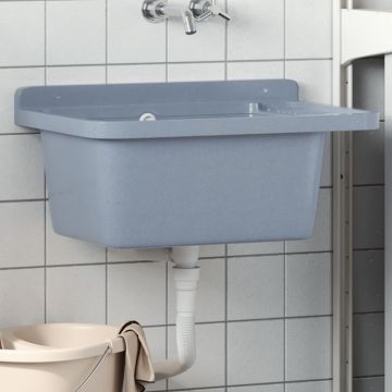 Gossi chiuveta lavoar pentru montare pe perete gri 60x40x28 cm rasina