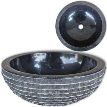 Gossi chiuveta, negru, 40 cm, marmura
