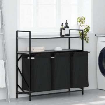 Gossi cos de rufe 3 compartimente cu rafturi sonoma gri