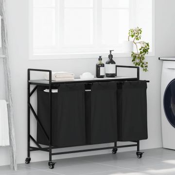 Gossi cos de rufe 3 compartimente cu roti sonoma gri