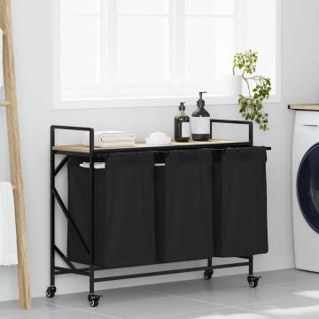 Gossi cos de rufe 3 compartimente cu roti stejar sonoma
