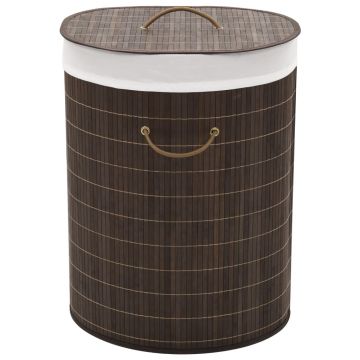Gossi cos de rufe din bambus, oval, maro inchis