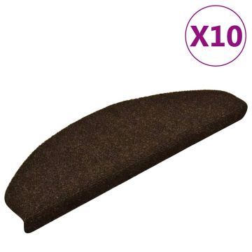 Gossi covorase autoadezive scari, 10 buc, maro, 65x21x4 cm, punch