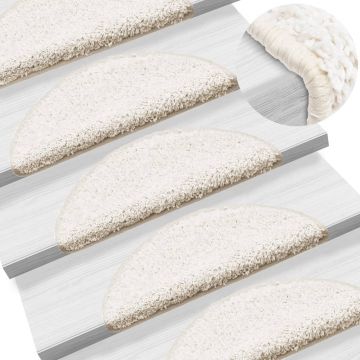 Gossi covorase de scara, 10 buc.,alb, 56x17x3 cm