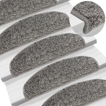 Gossi covorase de scara, 10 buc.,gri, 65x21x4 cm