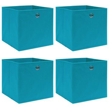 Gossi cutii de depozitare, 4 buc., bleu, 32x32x32 cm, textil