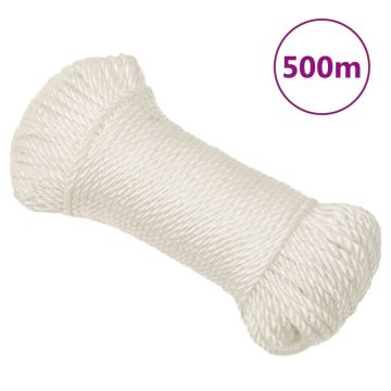 Gossi franghie de lucru, alb, 8 mm, 500 m, polipropilena