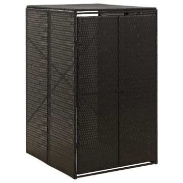Gossi magazie de pubela cu roti, negru, 70x80x117 cm, poliratan