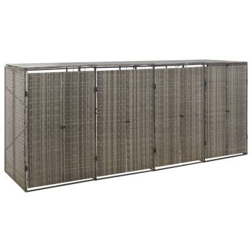 Gossi magazie de pubele cvadrupla, gri, 274x80x117 cm, poliratan