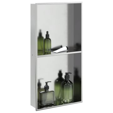 Gossi nisa de dus, argintiu periat, 32x62x9 cm, otel inoxidabil