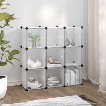 Gossi organizator cub de depozitare cu usi, 9 cuburi, transparent pp