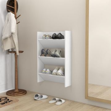 Gossi pantofar de perete, alb, 60x18x90 cm, pal