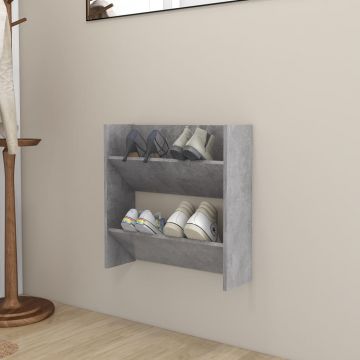 Gossi pantofar de perete, gri beton, 60x18x60 cm, pal