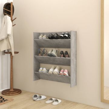 Gossi pantofar de perete, gri beton, 80x18x90 cm, pal