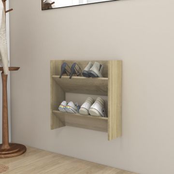 Gossi pantofar de perete, stejar sonoma, 60x18x60 cm, pal