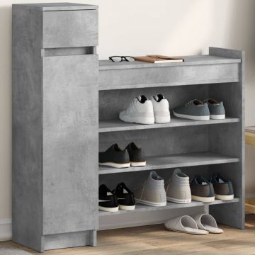 Gossi pantofar, gri beton, 100,5x28x100 cm, lemn prelucrat
