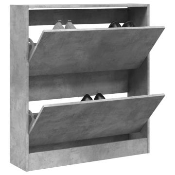 Gossi pantofar, gri beton, 80x21x87,5 cm, lemn prelucrat