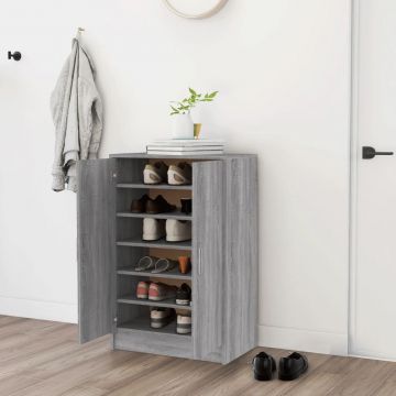 Gossi pantofar, gri sonoma, 60x35x92 cm, lemn prelucrat