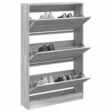 Gossi pantofar, gri sonoma, 80x21x125,5 cm, lemn prelucrat
