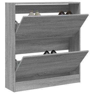 Gossi pantofar, gri sonoma, 80x21x87,5 cm, lemn prelucrat