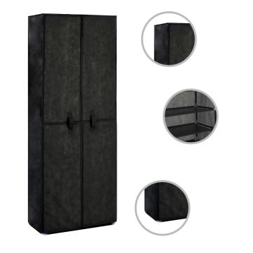 Gossi pantofar, negru, 60 x 30 x 166 cm, material textil