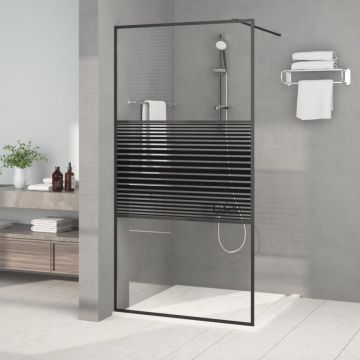 Gossi paravan de dus walk-in negru 100x195 cm sticla esg transparenta