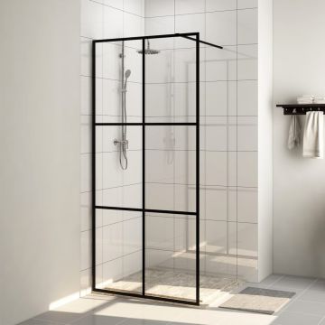 Gossi paravan dus walk-in, negru, 100x195 cm, sticla esg transparenta