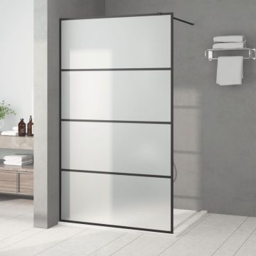 Gossi perete cabina dus walk-in negru 115x195 cm sticla esg mata