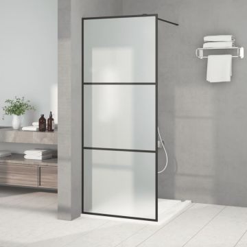 Gossi perete cabina dus walk-in negru 80x195 cm sticla esg mata