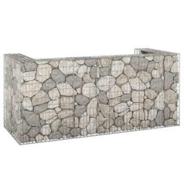 Gossi perete gabion pentru pubele, 254x100x110 cm, otel galvanizat