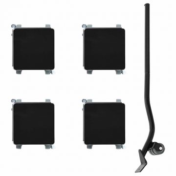 Gossi role pentru mobila, 4 buc., cu dispozitiv de ridicare, 13,5x13,5x6 cm, otel, 1300 kg