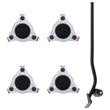 Gossi role pentru mobila, 4 buc., cu dispozitiv de ridicare, 14,5x13,5x4 cm, otel, 400 kg