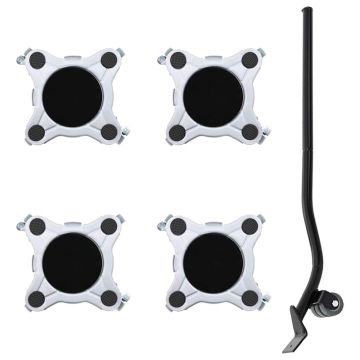 Gossi role pentru mobila, 4 buc., cu dispozitiv de ridicare, 15,5x15,5x5,5 cm, otel, 1000 kg