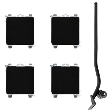 Gossi role pentru mobila, 4 buc., cu dispozitiv de ridicare, 17,5x16x7,5 cm, otel, 1600 kg