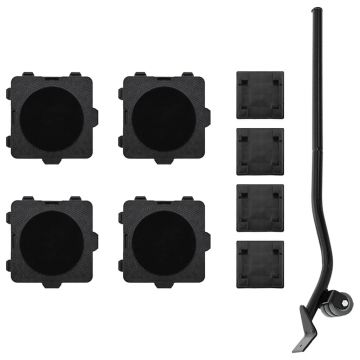 Gossi role pentru mobila, 4 buc., cu dispozitiv de ridicare, negre, 13,5x13,5x4,2 cm, 300 kg