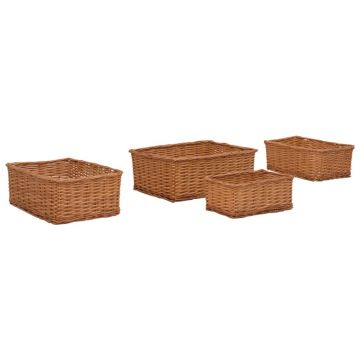 Gossi set de cosuri suprapuse, 4 piese, maro, salcie