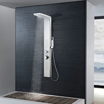 Gossi sistem panel de dus, patrat, otel inoxidabil