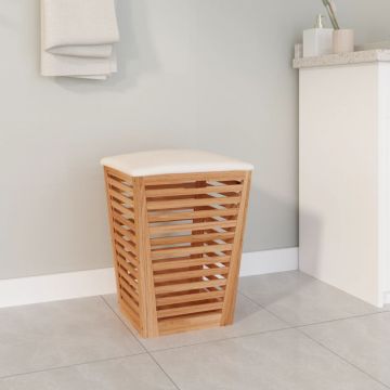 Gossi taburet de baie, 40,5x40,5x56 cm, lemn masiv de nuc
