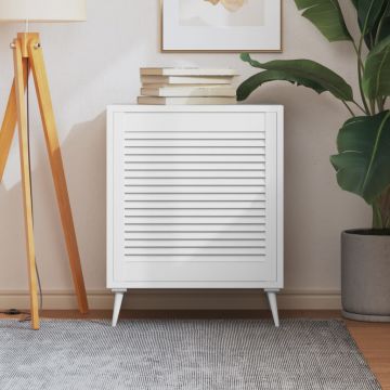 Gossi usa de dulap design lambriu, alb, 61,5x59,4 cm, lemn masiv pin
