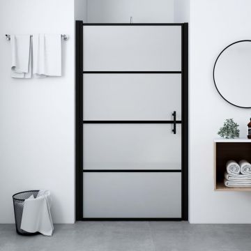 Gossi usa de dus, negru, 100 x 178 cm, sticla mata securizata