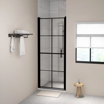 Gossi usa de dus, negru, 81 x 195 cm, sticla securizata