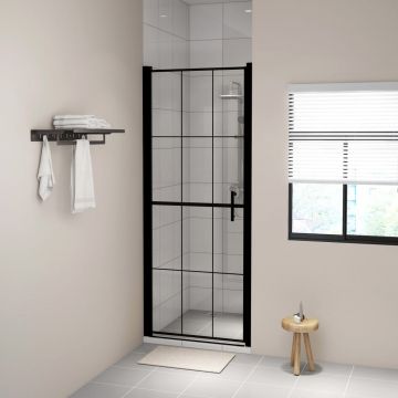 Gossi usa de dus, negru, 81 x 195 cm, sticla securizata