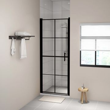 Gossi usa de dus, negru, 91 x 195 cm, sticla securizata