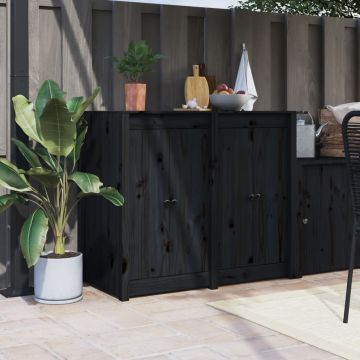Gossi usi de bucatarie de exterior 2 buc., negru, 50x9x82 cm