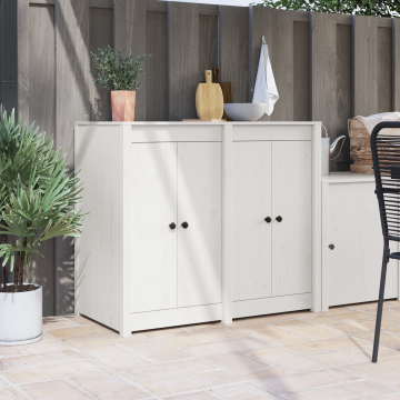 Gossi usi exterioare de bucatarie 2 buc alb 50x9x82 cm din lemn de pin solid