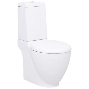 Gossi vas wc toaleta de baie, alb, ceramica, rotund, flux inferior