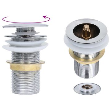 Gossi ventil scurgere push fara preaplin, crom, 6,4x6,4x9,1 cm